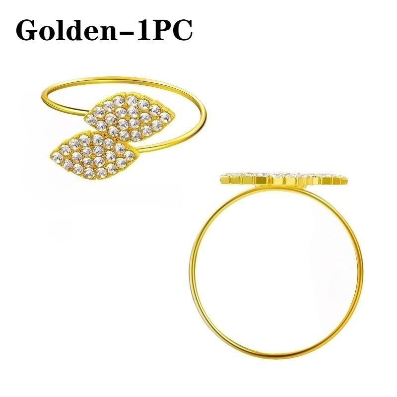 

1-12 шт. Элегантный набор золотых колец для салфеток с двойным листом, серебристый металлический дизайн листа для свадебного ужина, рождественской вечеринки, праздничного декора стола