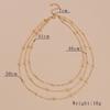 Minimalist, Gold Bead Multi-layer Chain Metal Adjustable Ladies Personality Stacked Necklace