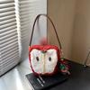 Nischendesign Weihnachten Lammwolle Apfel Handtasche Plüsch Niedliche kleine Tasche Vielseitige Messenger Umhängetasche