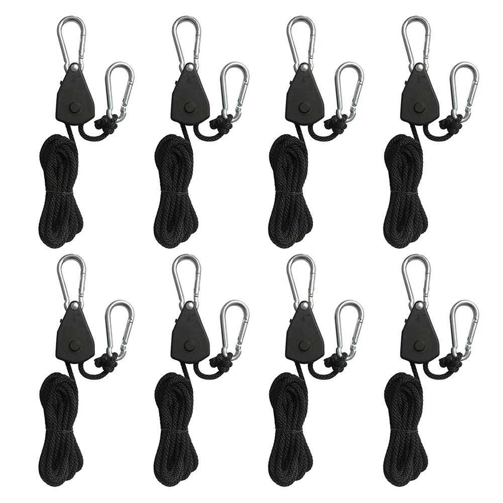 1/2/4/6/8/10/12/14/16pcs Hanger Pulley Ratchets Kayak Rope 1/8 Lift Pulley Rope Pulley 1.6M Lock Tie Down Strap Sky Curtain Tent