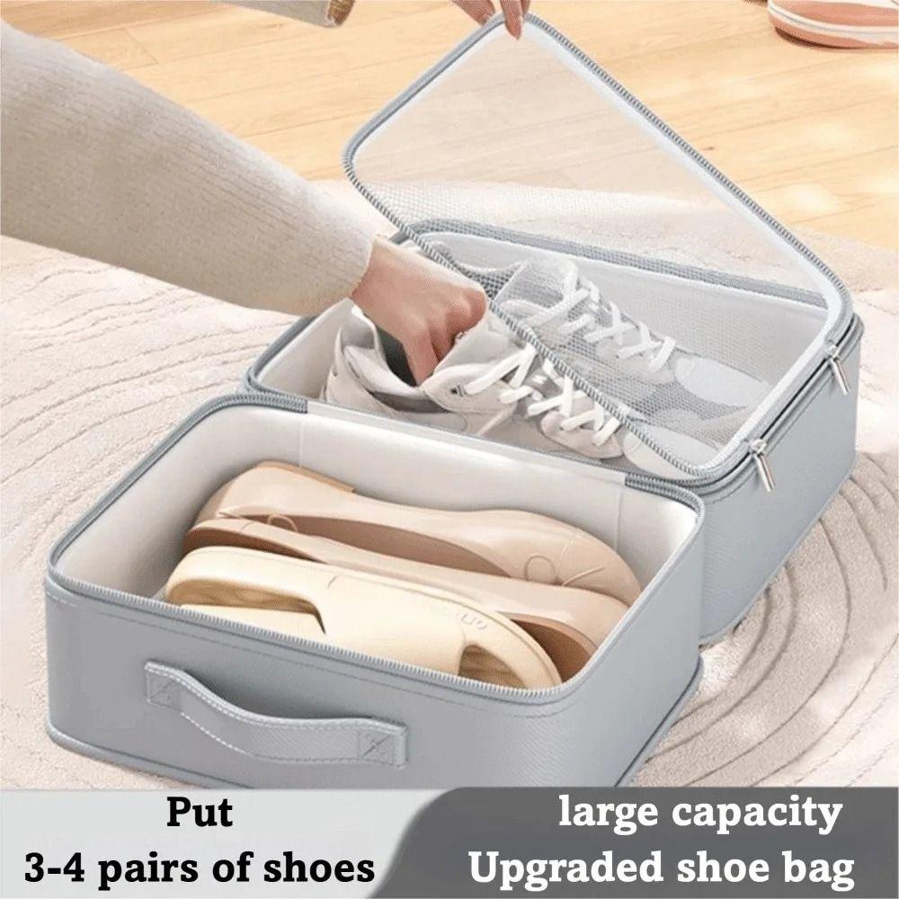 Waterproof Shoe Storage Bags Large Capacity Space-saving Shoes Packaging Pouch Breathable Zipper Shoe Organizer Closet Organizer