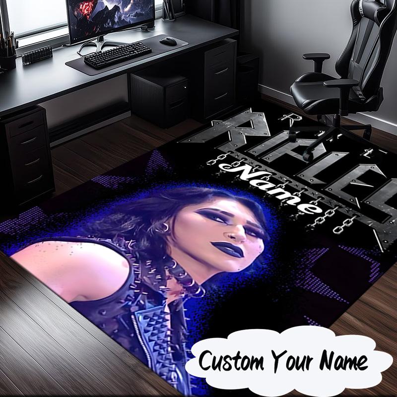 Custom Name Dark Beauty Rhea Ripley Carpet, Chair Rug,Area Rug for Office Bedroom Living Rooms Bedroom, Doormat Decor Christmas Fan Gifts