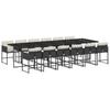 13 Piece Outdoor Dining Set with Cushions Black Poly Rattan