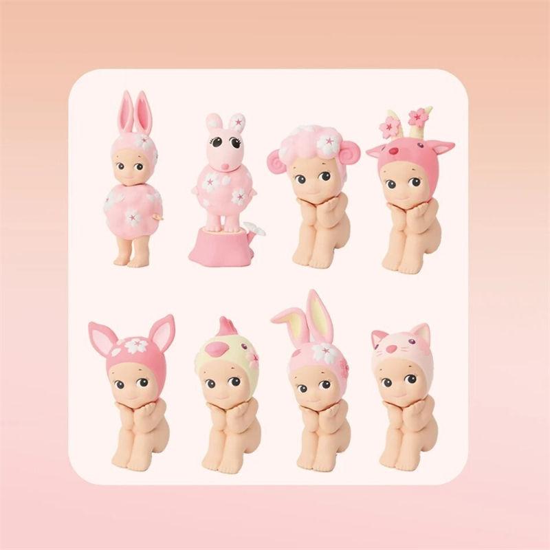 Cute Sonny Angel Cherry Blossom Series Hanami Edition Random Blind Box Pink Mini Doll Toys for Kids Children Gifts GZW