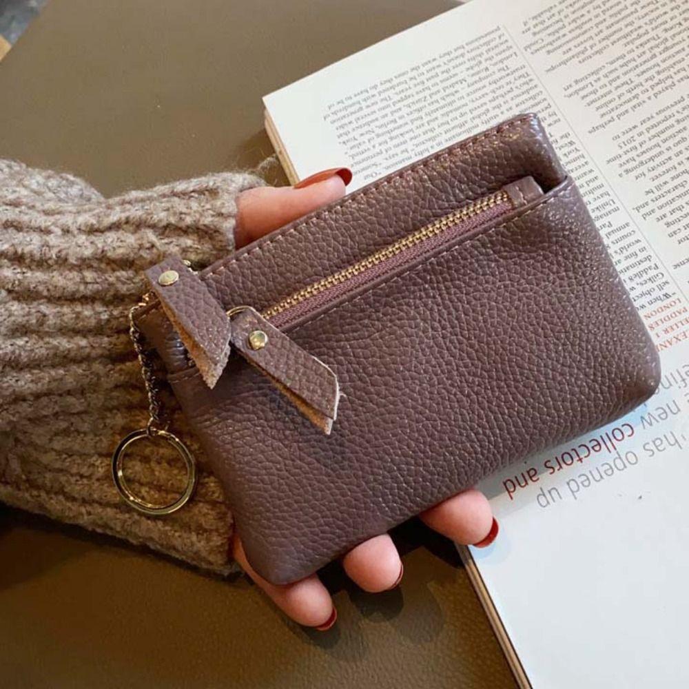 Hand Clutch Women Short Wallet Zipper Pu Coin Purse Elegant Small Cowhide Wallets  Daily