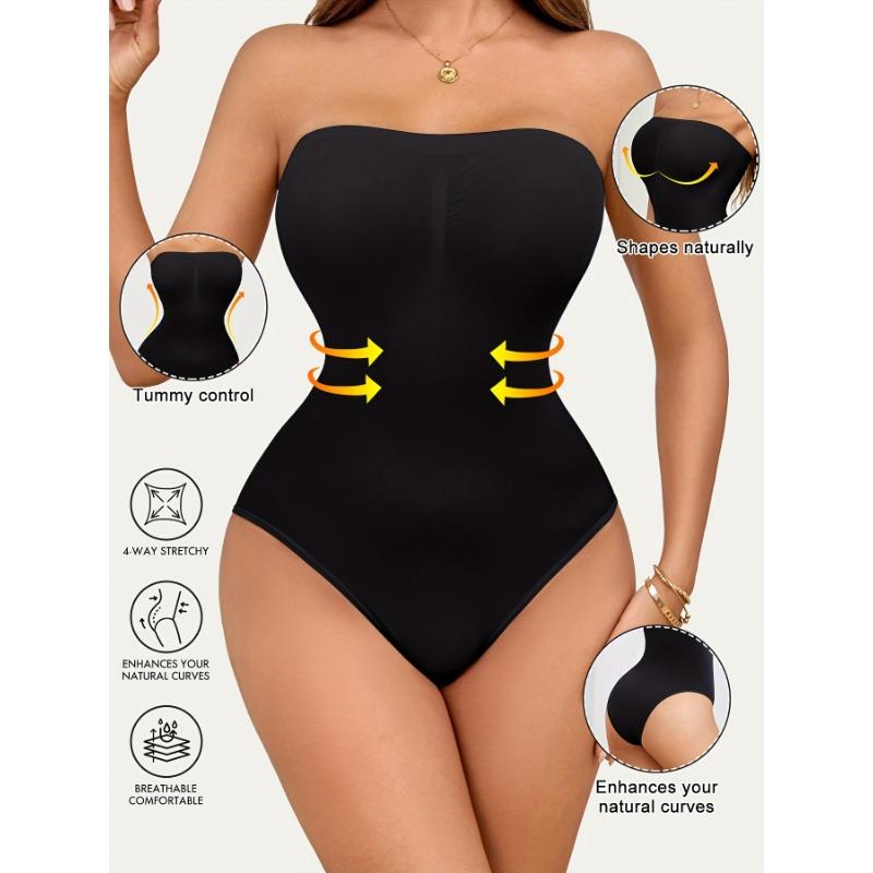 Plus Size Shapewear Tummy Control Waist Tight Strapless Tube Top Dress Jumpsuit Underwear Shaping