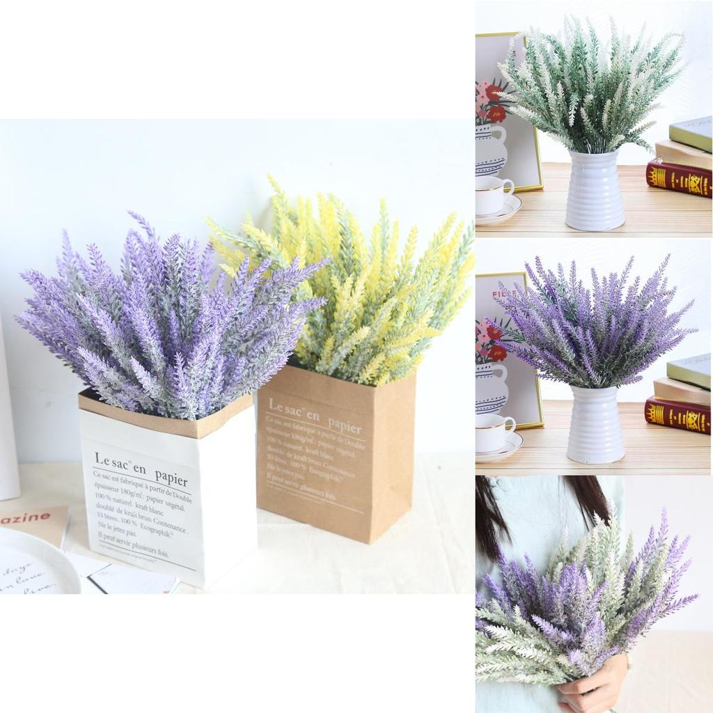 Simulated Lavender Floral Arrangement With Plastic Material For Home Styling And Photography