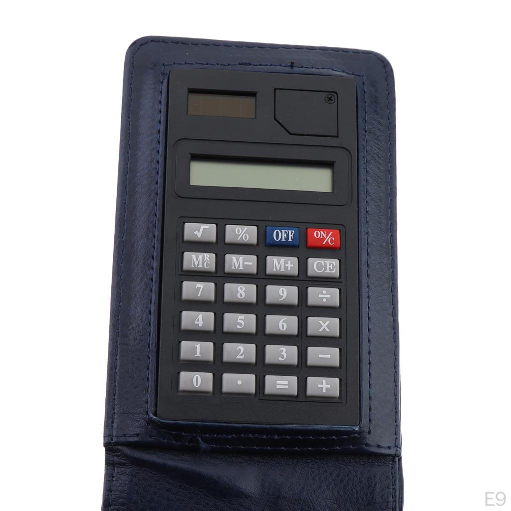 Läder anteckningsbok anteckningsblock konferensmapp med kalkylator