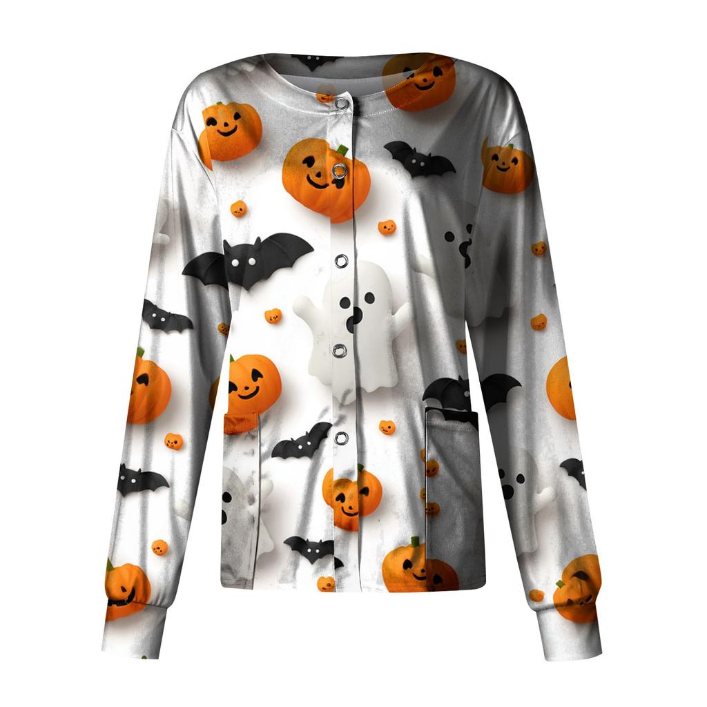 Women's Casual Long Sleeve Single Breasted  Printed Dry-nurse Top