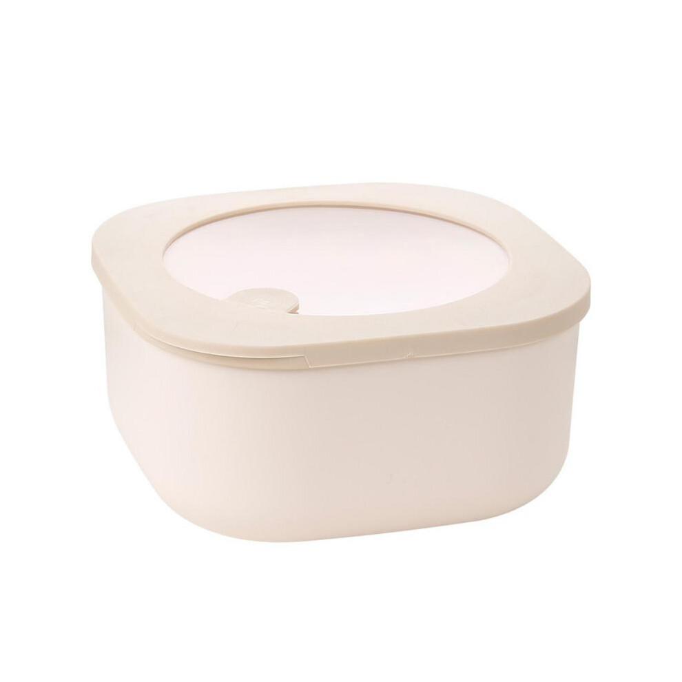 (L, Beige) BoSaiD Bento Box Leakproof Healthy Plastic Microwave Safe Lunchbox for Kitchen