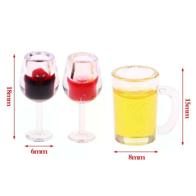 5Pcs 1:12 Dollhouse Miniature Wine Bottle Beer Mug Model Furniture House Decor Toy Scenery Supplies