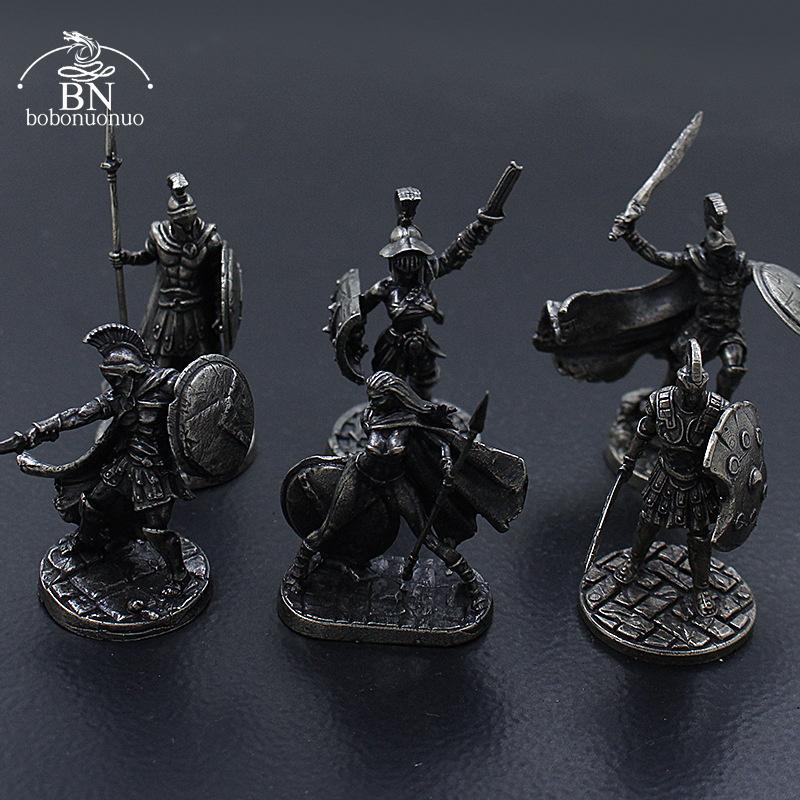 1 Stück Antike Spartaner Rom Soldaten Figuren Miniaturen Vintage Metall Soldaten Modell Statue Desktop Ornament Geschenk