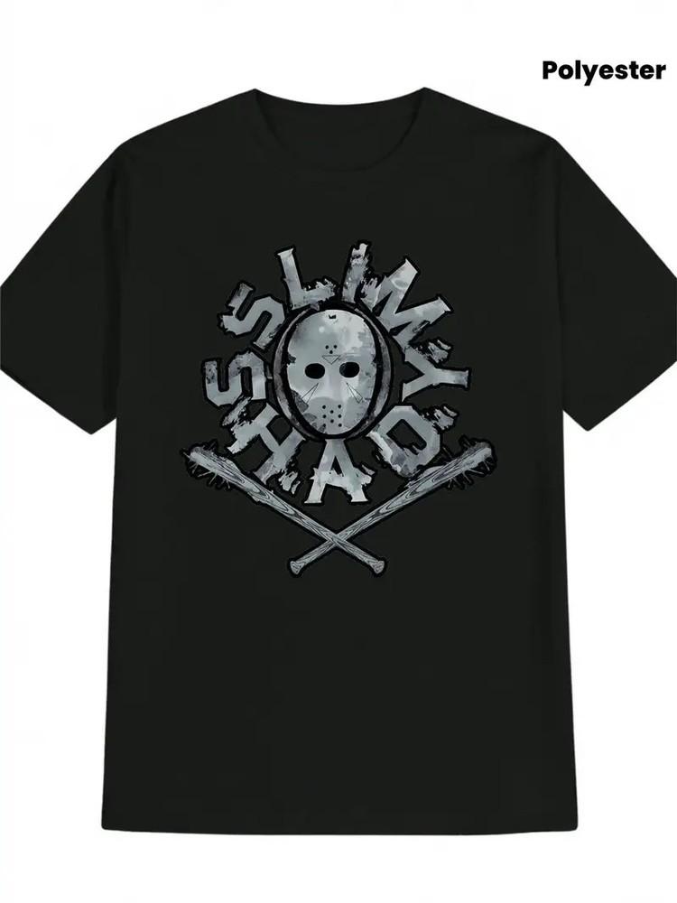 

Men s SSlim Shady Graphic Tee - Vintage-Inspired Black Short Sleeve T-Shirt wi 4XL