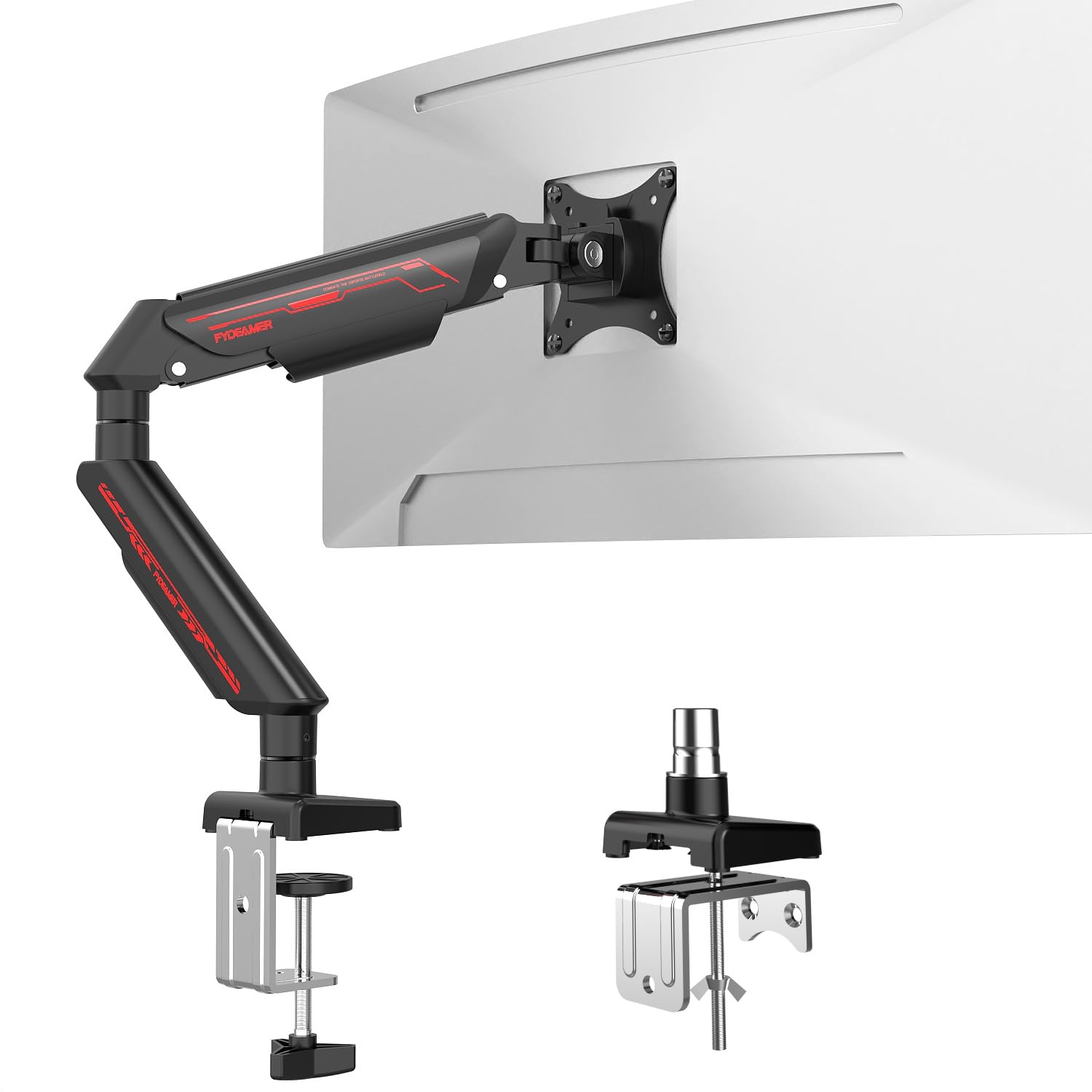 

Fydeamer PC Monitor Compatible with Inch Curved Monitor LCD Gaming Monitor Gas VESA 11kg Weight Single Black Arm, 17-35 Monitors, Support, Arm, Stand, чёрный