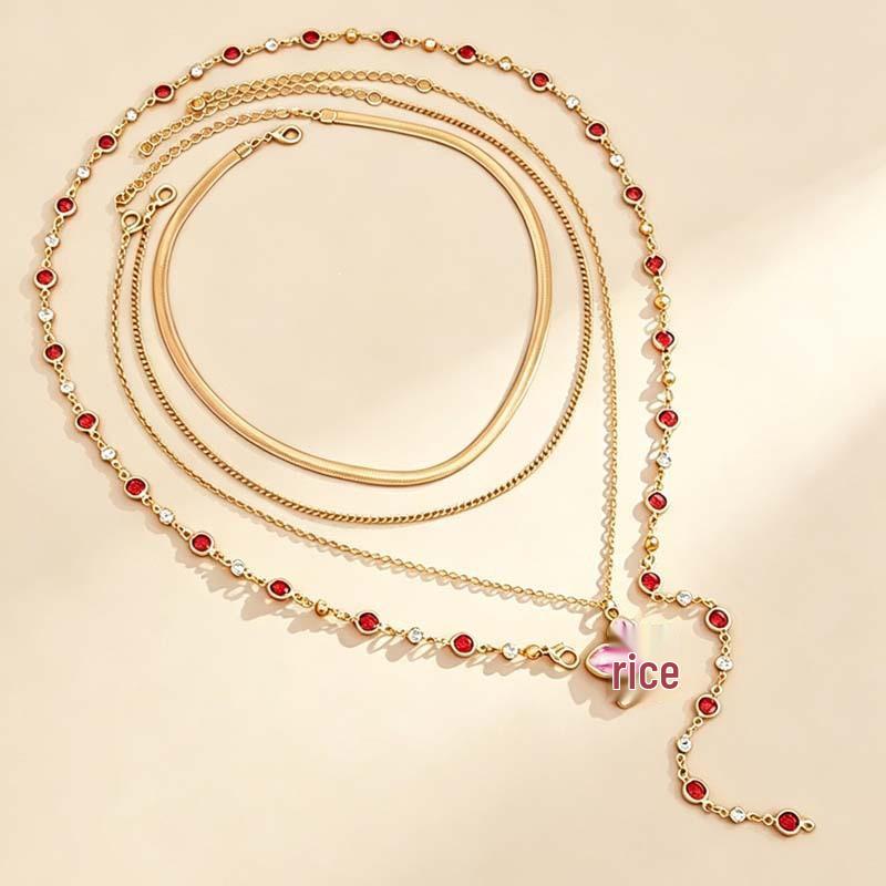Colorful Summer Dopamine Multi-Layer Floral Necklace for Women - 2026 High-End Clavicle Chain Accessories