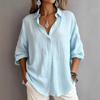 European Women's Single-Breasted Casual Long Sleeve Cardigan - Solid Color, Loose Fit, Fashionable Lapel Style.