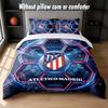 Set Biancheria da Letto Design Atletico Madrid 1 Copripiumino + 2 Federe Morbido Traspirante Biancheria da Letto per la Casa