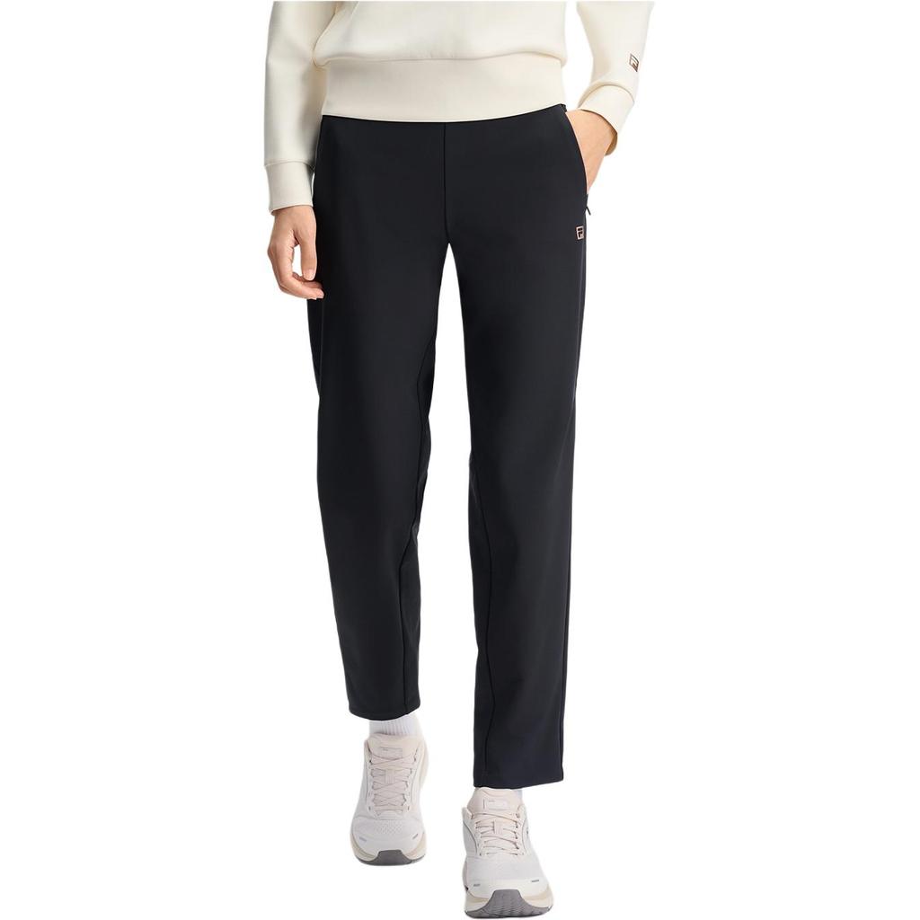 FILA Fitness Simple Comfortable Versatile Woven Straight Leg Casual Pants Women bottoms Deep-Black A11W511801FBK