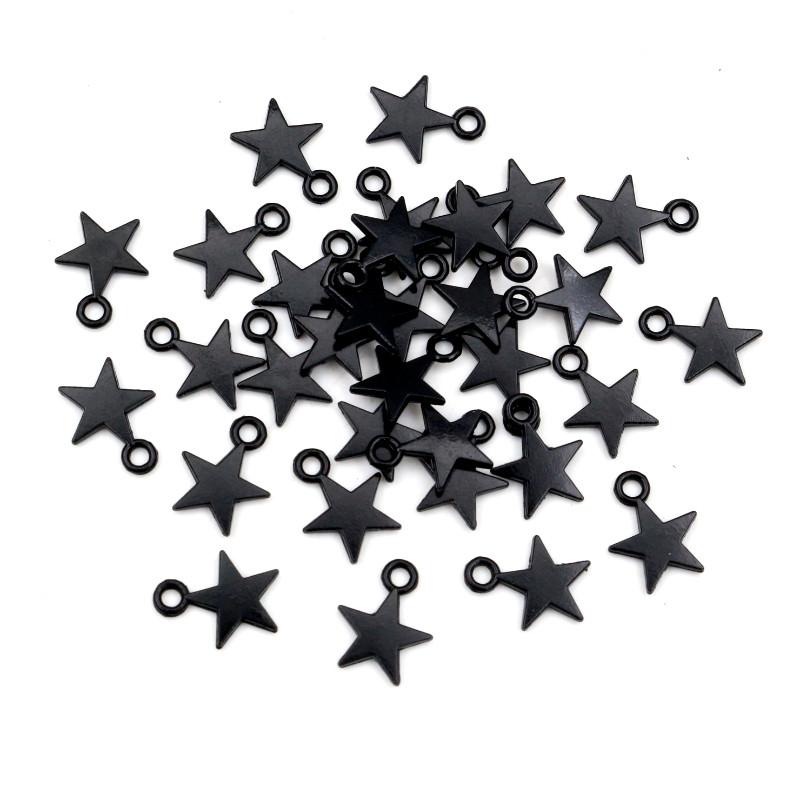 100 Stück Charms Stern 11x8mm Handgefertigt Bastelanhänger Herstellung passend, Vintage Tibetische Bronze Silber Farbe, DIY Für Armband Halskette