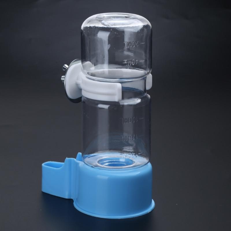Water Bottle Drinker Clear Food Dispenser Container Set Mount In Cage