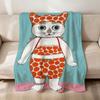 Cute Vintage Cartoon Cat Fashion Brand Flannel Soft Warm Plush Blanket Sofa Living Room Pet Hogar Bedroom Gift Home Car Portable