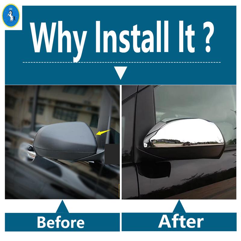 Fit For Mercedes-Benz Vito W447 2014 - 2025 Shiny / Carbon Fiber Look Rearview Mirror Cover Trim Cover Trim ABS Accessories