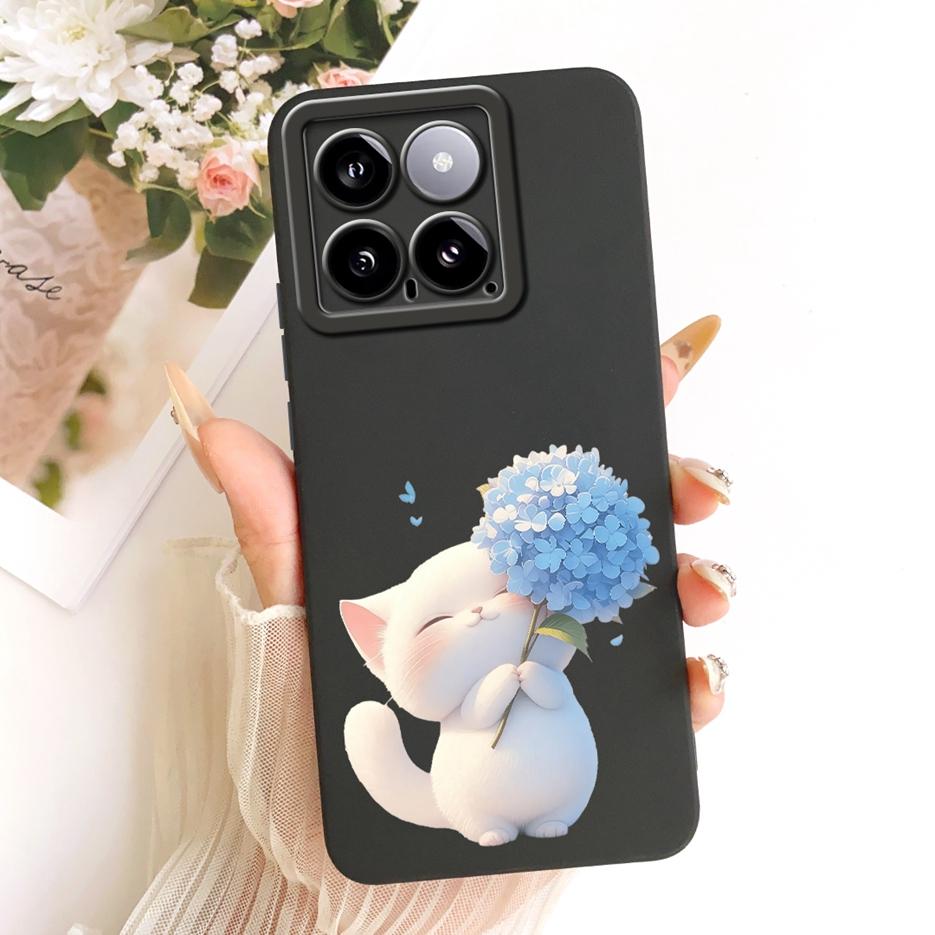 For Xiaomi Mi 14 Pro Case Cool Owl Dragon Painted Cover Soft Silicone Matte Phone Case For Xiaomi 14 Pro Mi14 5G Back Cover Bags