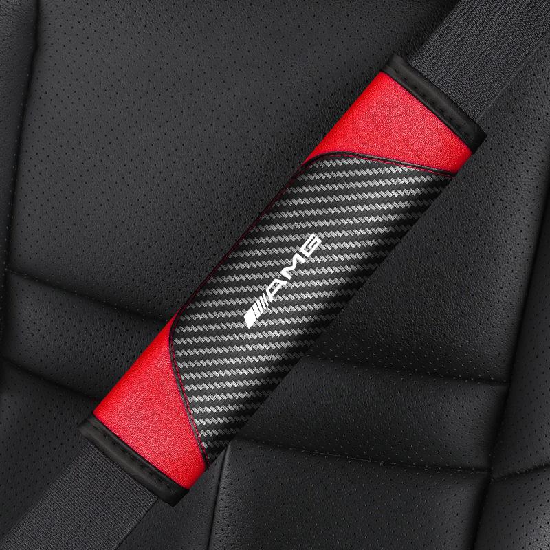 Leather Car Seat Belt Cover With Shoulder Pad Breathable PU Leather for Mercedes Benz GLB GLC GLS G63 W164 W140 W203 W210 W108