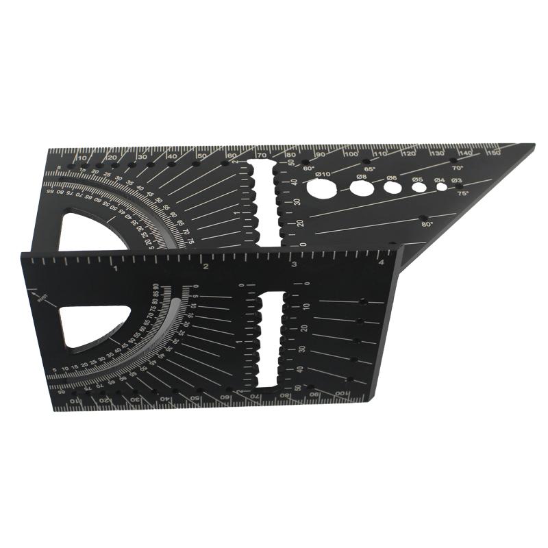Aluminum Alloy Woodworking Angle Ruler Line Drawing Device Angle Measuring Measure Tool with Gauge Protractor Locator Angle Ruler
