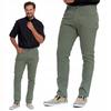 Men's Cotton Pants Classic Chino with Pockets Elegant MORAJ 31 GREEN