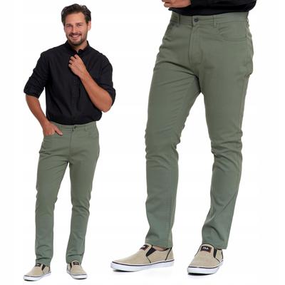 Men's Cotton Pants Classic Chino with Pockets Elegant MORAJ 31 GREEN