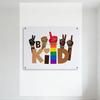 BKiD Inclusion LGBTQ+ Rainbow Hands Metal Tin Sign, Colorful Peace Fist LGBTQ+ Pride Wall Decor for Home Bar Cafe Room