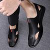 Fashion Genuine Leather Summer Sandals Men's Loafers Slip On Flats Handmade Casual Shoes for Men Moccasins Soft Man Driving Footwear New