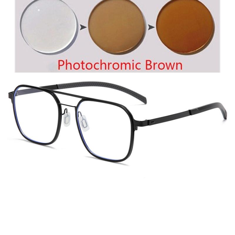 Metal Oversized Student Nearsighted Glasses For Men Fashion Business Shortsighted Prescription Glasses Women -0.5 -0.75 To -6.0