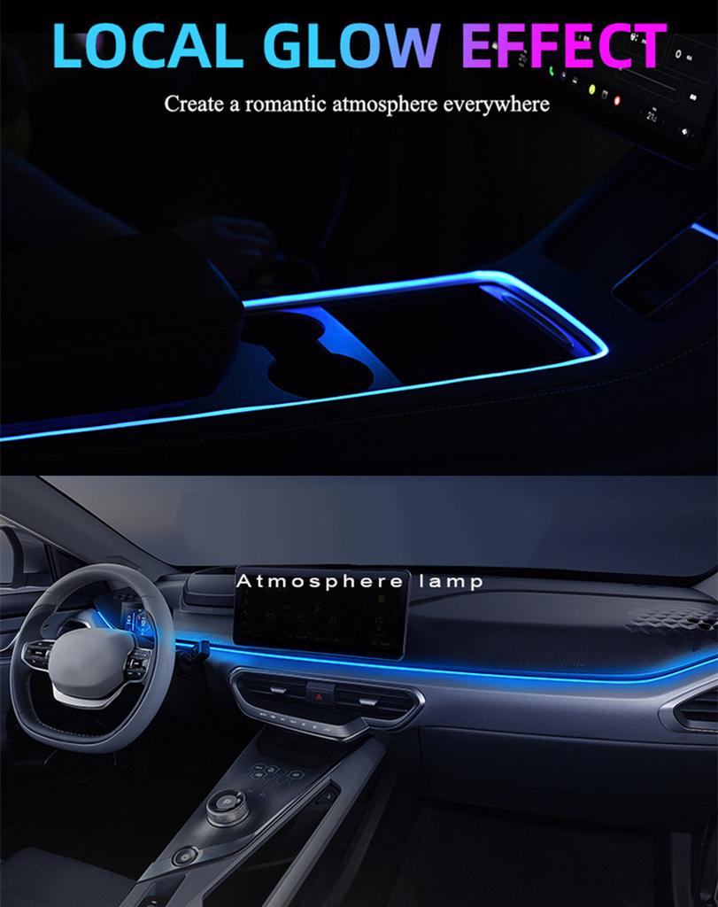 2Pcs Car Interior Lights Decorative Ambient Lamp Neon Atmosphere Light Strip