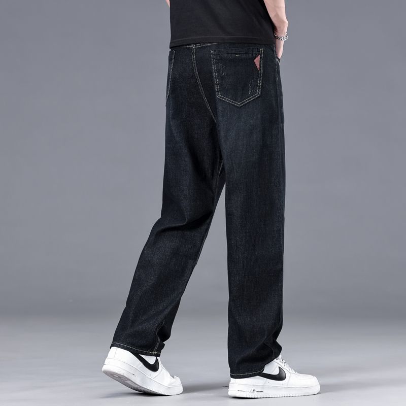 Fleece Thickened Extra Large Size Elastic Jeans Loose and Fat Plus Size Casual Warm Fat High Waist Pants