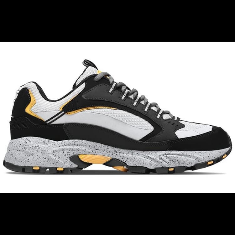 Skechers Stamina Series Trendy Platform Color Block Shock Absorbing Low Top Dad Shoes For Men Black 51286-BKGY
