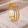 Stainless Steel Bangles Bracelet for Women Gold Plated Luxury Multi-layer Bracelets Jewelry pulseras mujer