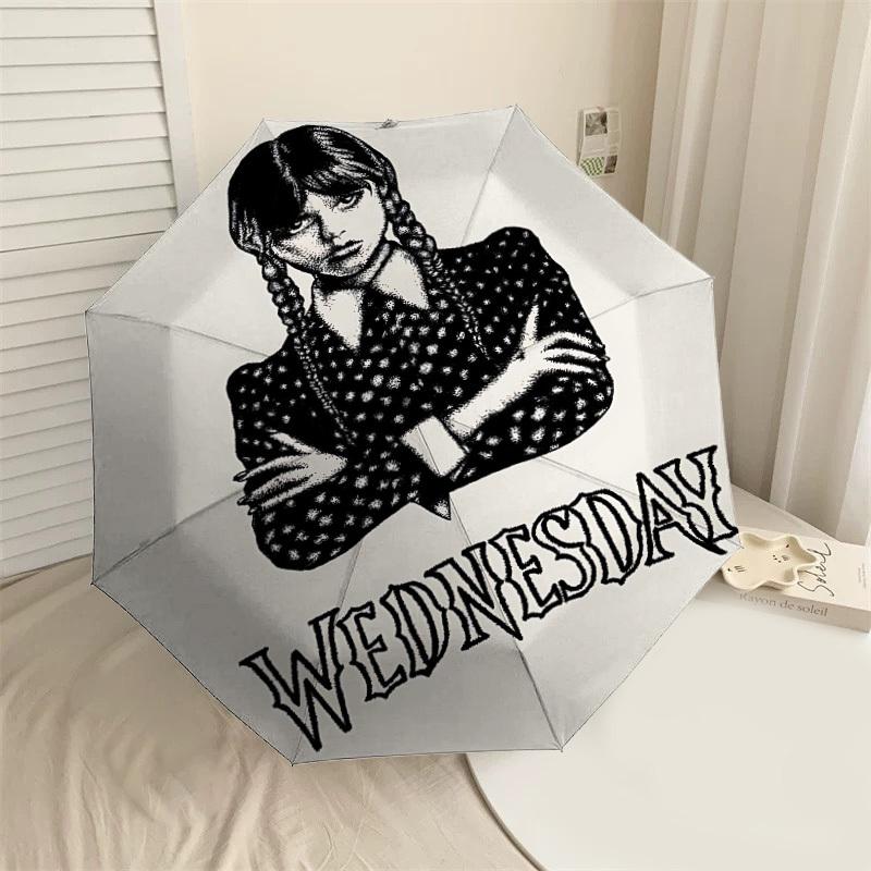 

1PC Wednesday Addams Umbrella-8-Rib Reinforced, Automatic Open, Lightweight & Durable, Cute Fashion Accessory for Outdoor-K1311