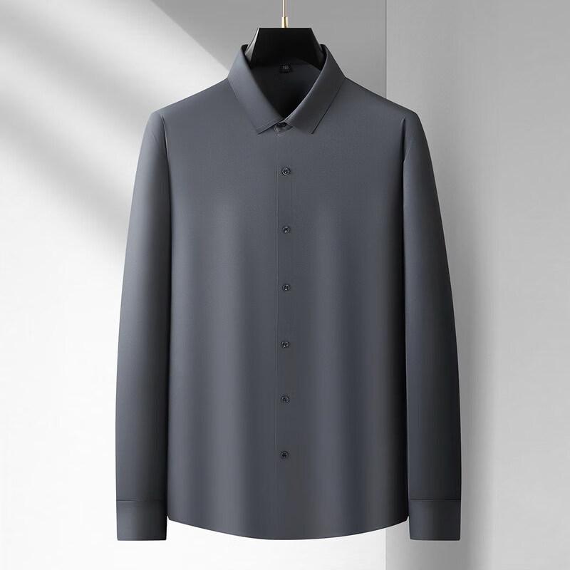 Herren Plus Size Einfarbiges Langarm Business Casual Hemd