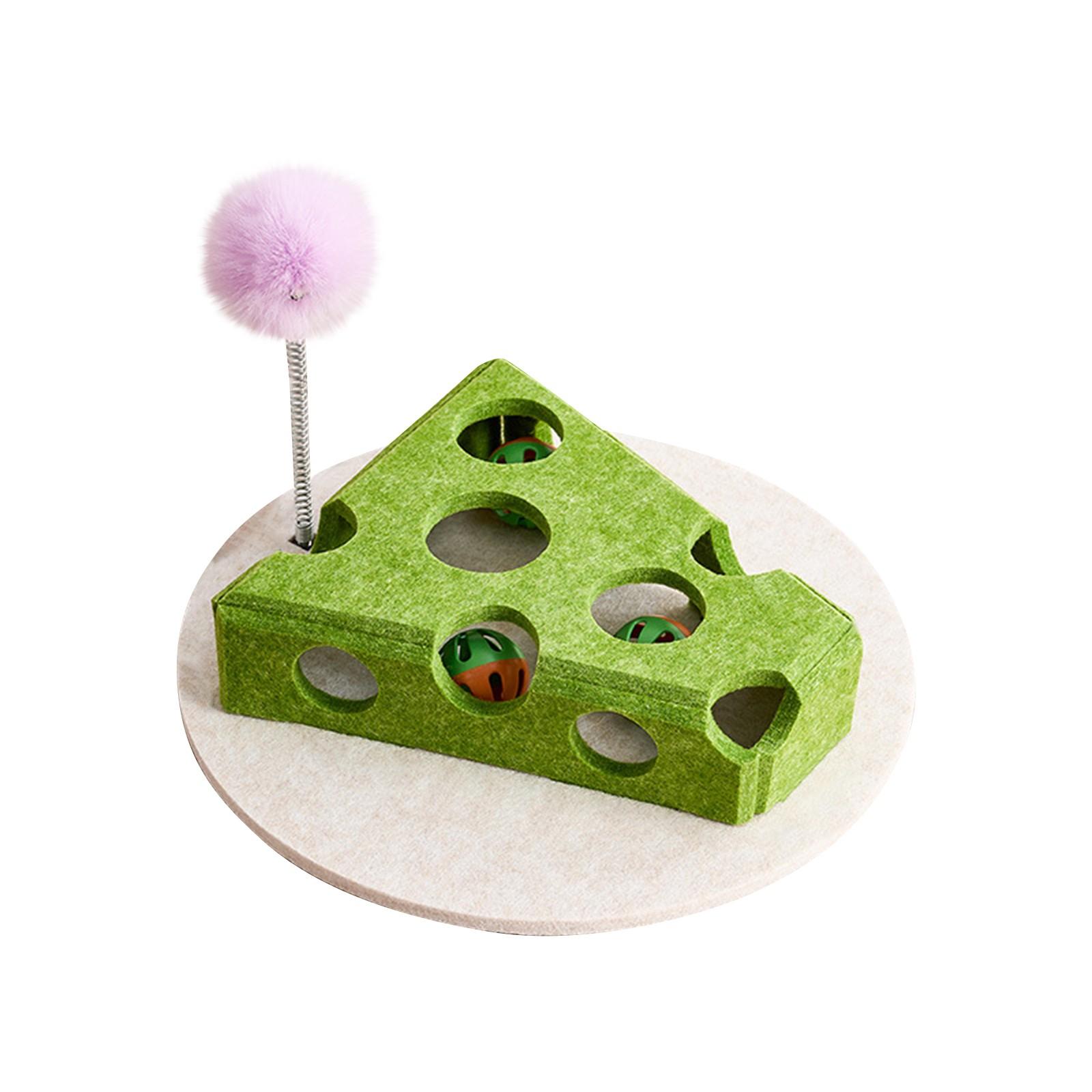 

Развивающие игрушки для кошек, интерактивные, для кошек в помещении, коробка для дразнения с пищащими игрушками и царапаньем, игрушки для бега с мячом для физических упражнений для кошек One Size зелёный