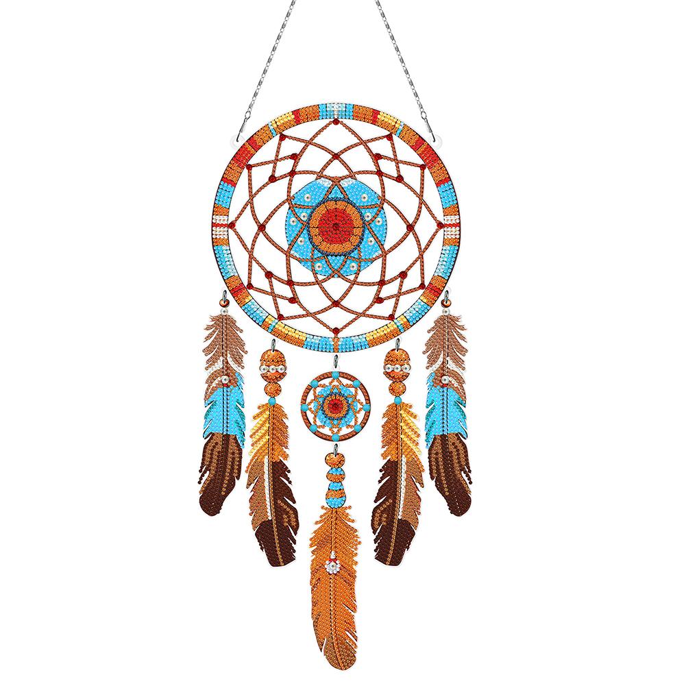 

Dream Catcher 2D Flat DIY Rhinestone Diamond Art Window Pendants Special Shape Diamond Art Pendant DIY Home Decor Hanging Charm