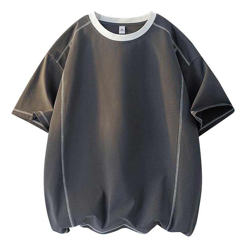 T-shirt d'été à col rond et manches courtes pour homme Rétro Polyvalent Pull Top… Plus