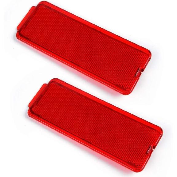2 PCS Red Premium Interior Front Rear Door Entry Light Reflector Panels Compatible With Ford Super Duty F250 F350 F450 F550 1999-2007 / Excursion