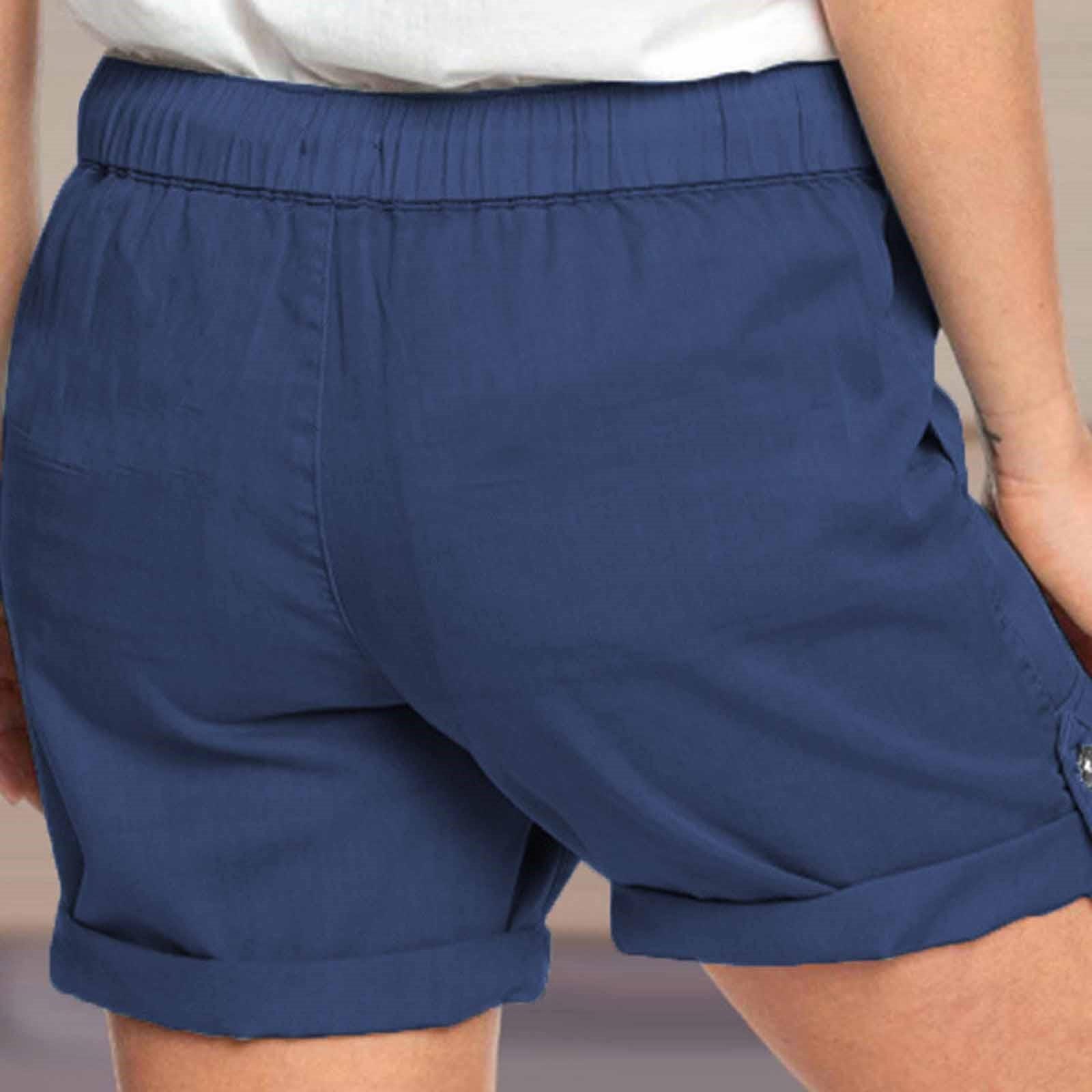 Модные женские мягкие шорты с эластичной резинкой на талии и карманами — фото 5