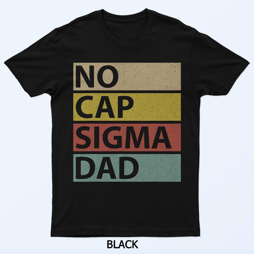 Vintage Skibidi Best Dad No Cap Sigma Dad Funny Father's Day T-Shirt