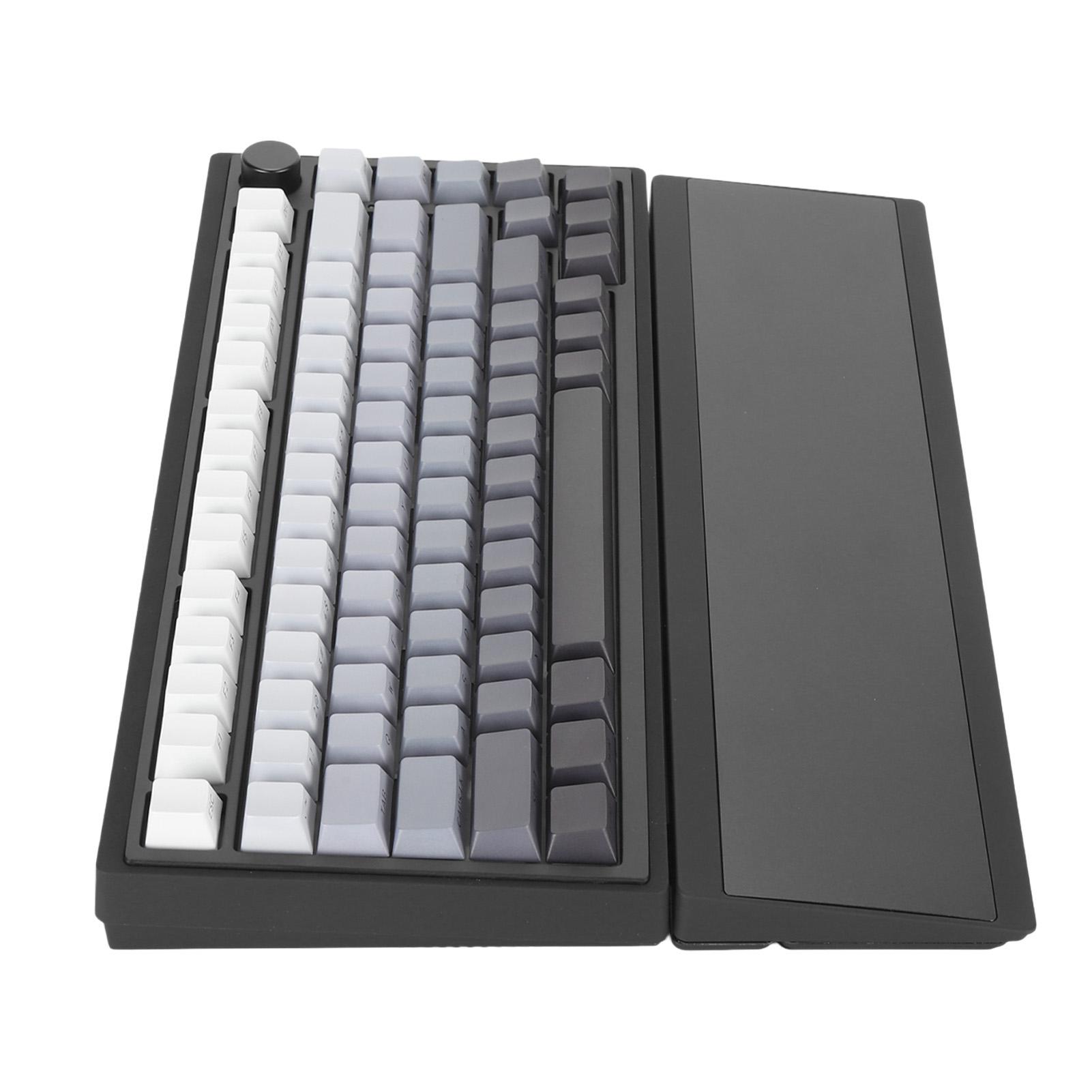 

BT5.0 2.4G USB C Механическая клавиатура с возможностью горячей замены, серые переключатели, 82 клавиши, RGB-подсветка, игровая