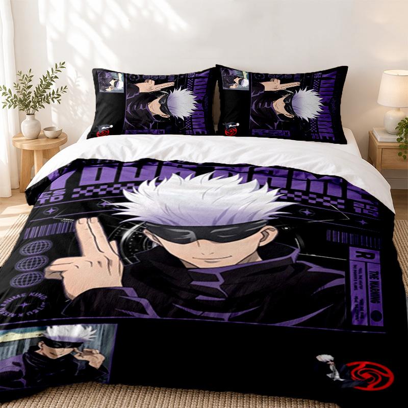 Jujutsu Kaisen Custom Name 3pc set Perfect for bedroom use Comfortable bedding set includes a duvet cover and two pillowcases Ideal birthday or Christ