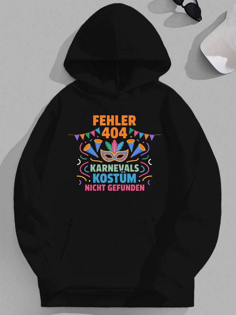 German Symmetrical Carnival Mask and Confetti JPH-9 Plus Size Unisex Hooded Sweatshirt, PLUS SIZE