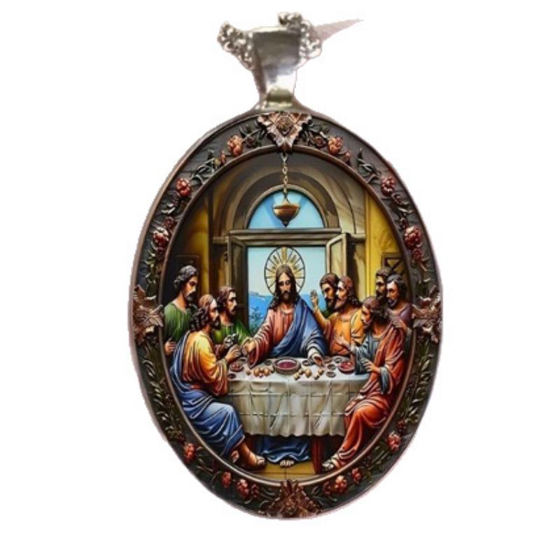 Anhänger Bemalt Retro Charakter Titanstahl Mode Hip-Hop Punk Halskette für Männer und Frauen